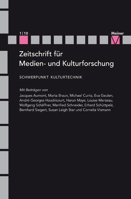 ZMK Zeitschrift für Medien- und Kulturforschung  1/1/2010: Kulturtechnik