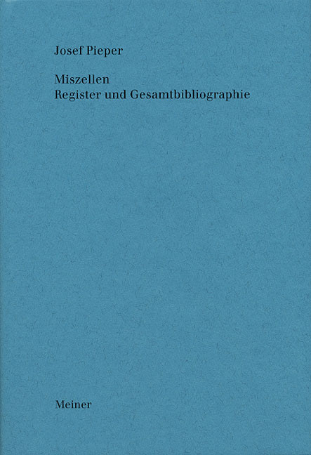 Miszellen. Register und Gesamtbibliographie