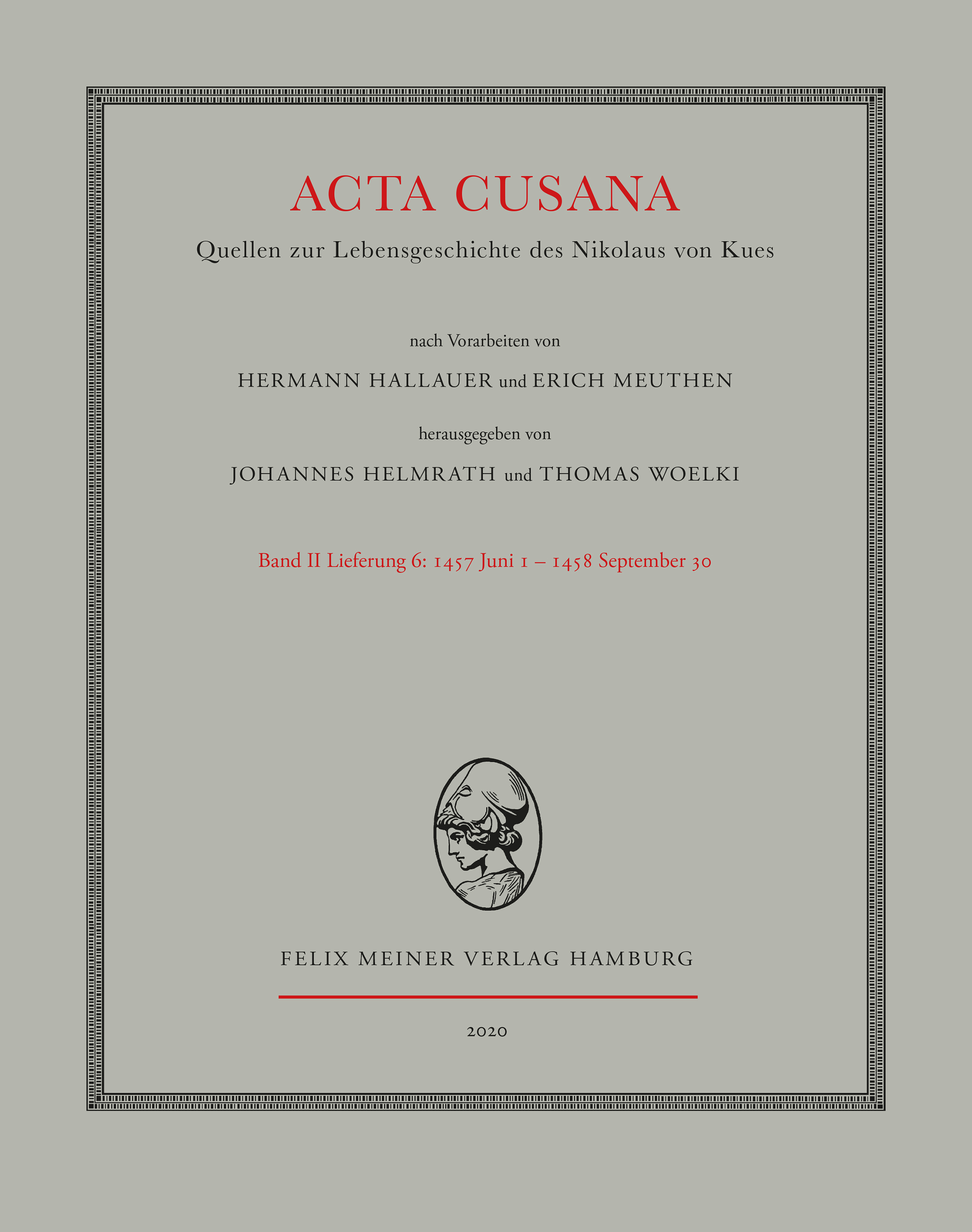 Acta Cusana, Band II, Lieferung 6