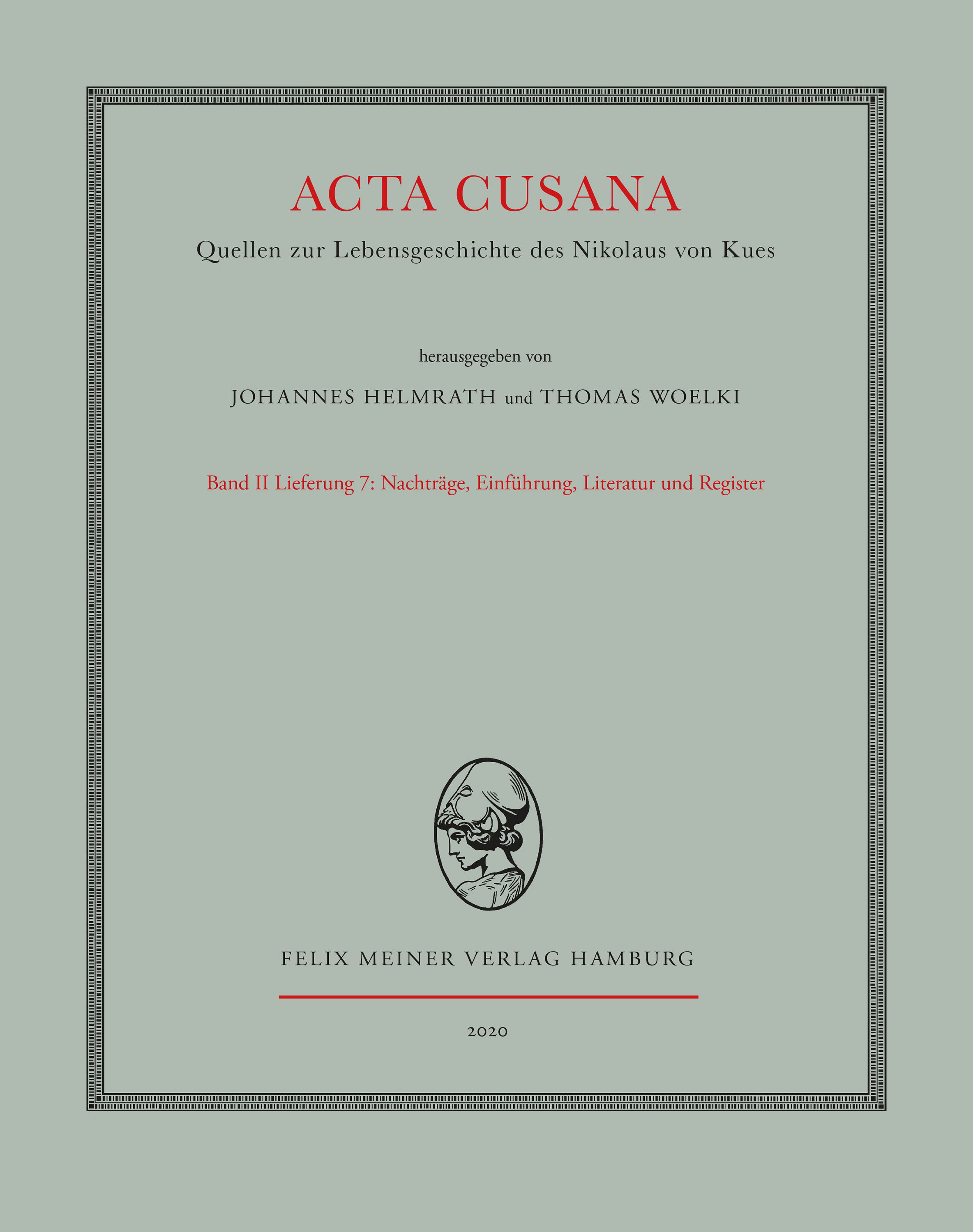 Acta Cusana, Band II, Lieferung 7