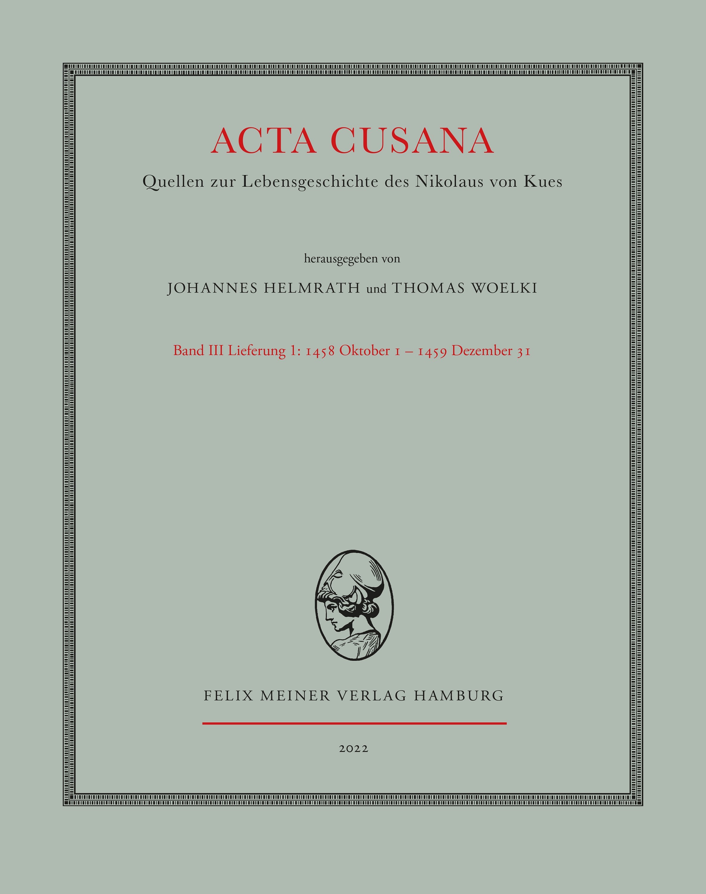 Acta Cusana Band III, Lieferung 1