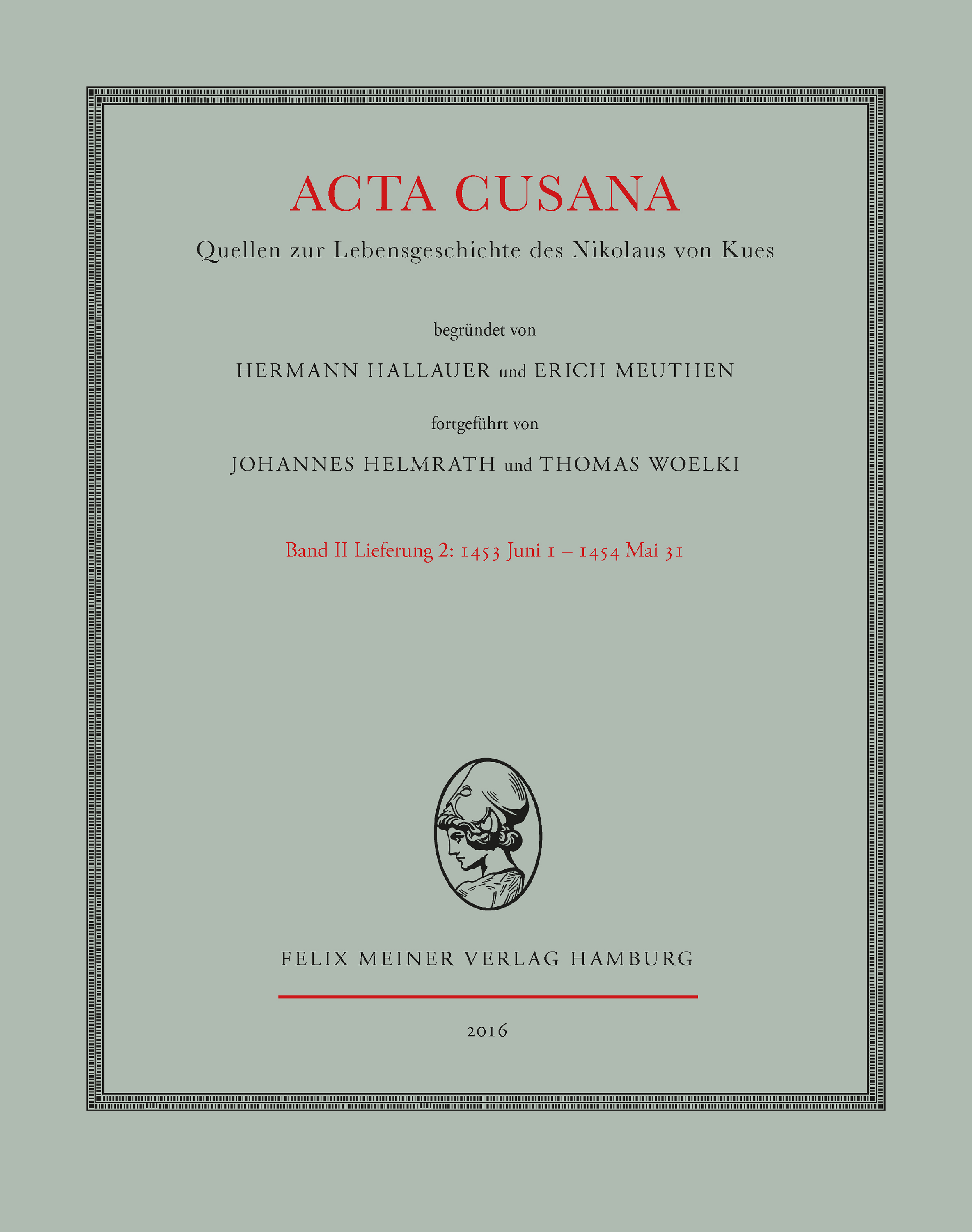 Acta Cusana, Band II, Lieferung 2