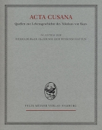 Acta Cusana, Band I, Lieferung 1