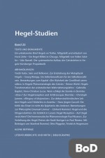 Hegel-Studien Band 23 (1988)