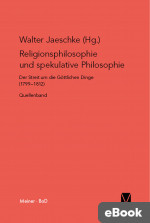 Religionsphilosophie und spekulative Theologie, Quellen