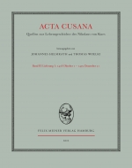 Acta Cusana Band III, Lieferung 1