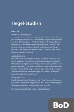 Hegel-Studien Band 22 (1987)